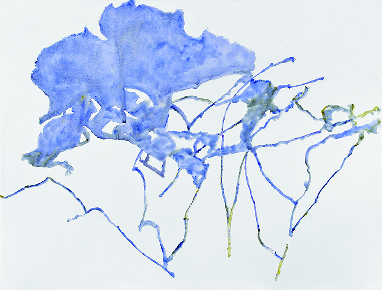 Alexandre Hollan. De la ligne à la couleur. : Mouvements d'énergie dans un grand chêne, 2015. Acrylique sur toile. 89x116cm.